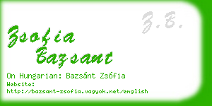 zsofia bazsant business card