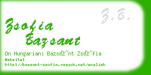 zsofia bazsant business card